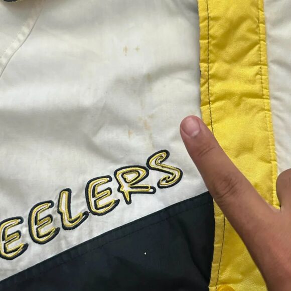 Vintage Pittsburgh Steelers Pro Player Graffiti Spellout Jacket Size M - Picture 3 of 9